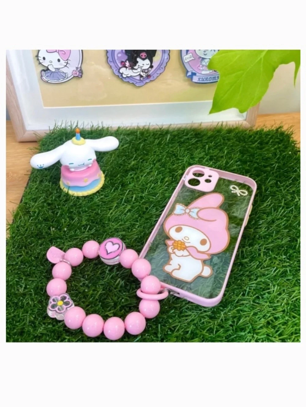 iphone 12 cartoon case,handmade cute case with free gift beads chain
